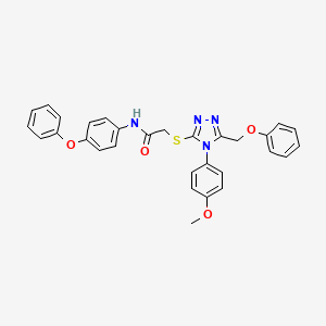 molecular formula C30H26N4O4S B12020704 2-{[4-(4-methoxyphenyl)-5-(phenoxymethyl)-4H-1,2,4-triazol-3-yl]sulfanyl}-N-(4-phenoxyphenyl)acetamide CAS No. 539808-55-4