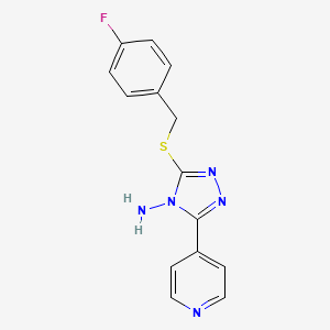 3-(4-Fluoro-benzylsulfanyl)-5-pyridin-4-yl-[1,2,4]triazol-4-ylamine