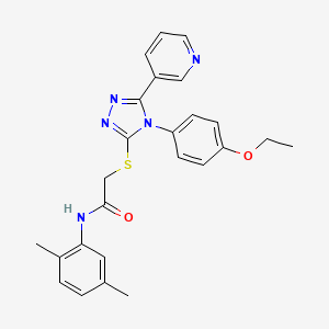 molecular formula C25H25N5O2S B12020770 N-(2,5-dimethylphenyl)-2-{[4-(4-ethoxyphenyl)-5-(pyridin-3-yl)-4H-1,2,4-triazol-3-yl]sulfanyl}acetamide 