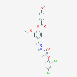 [4-[(E)-[2-(2,4-dichlorophenoxy)propanoylhydrazinylidene]methyl]-2-ethoxyphenyl] 4-methoxybenzoate