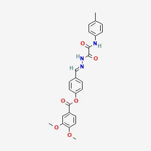 [4-[(E)-[[2-(4-methylanilino)-2-oxoacetyl]hydrazinylidene]methyl]phenyl] 3,4-dimethoxybenzoate