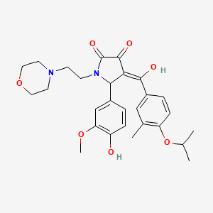 molecular formula C28H34N2O7 B12020804 3-hydroxy-5-(4-hydroxy-3-methoxyphenyl)-4-(4-isopropoxy-3-methylbenzoyl)-1-[2-(4-morpholinyl)ethyl]-1,5-dihydro-2H-pyrrol-2-one 