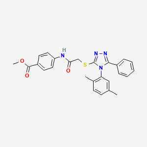 methyl 4-[({[4-(2,5-dimethylphenyl)-5-phenyl-4H-1,2,4-triazol-3-yl]sulfanyl}acetyl)amino]benzoate