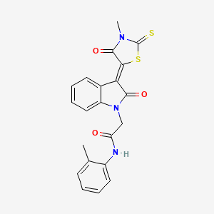 2-[(3Z)-3-(3-methyl-4-oxo-2-thioxo-1,3-thiazolidin-5-ylidene)-2-oxo-2,3-dihydro-1H-indol-1-yl]-N-(2-methylphenyl)acetamide