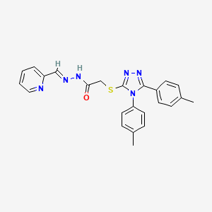 2-{[4,5-bis(4-methylphenyl)-4H-1,2,4-triazol-3-yl]sulfanyl}-N'-[(E)-pyridin-2-ylmethylidene]acetohydrazide