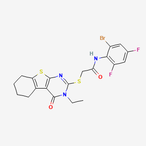 N-(2-bromo-4,6-difluorophenyl)-2-[(3-ethyl-4-oxo-3,4,5,6,7,8-hexahydro[1]benzothieno[2,3-d]pyrimidin-2-yl)sulfanyl]acetamide