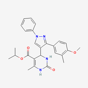 isopropyl 4-(3-(4-methoxy-3-methylphenyl)-1-phenyl-1H-pyrazol-4-yl)-6-methyl-2-oxo-1,2,3,4-tetrahydropyrimidine-5-carboxylate