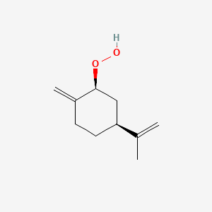 molecular formula C10H16O2 B1202094 5-Isopropenyl-2-methylene-cyclohexyl-hydroperoxide 