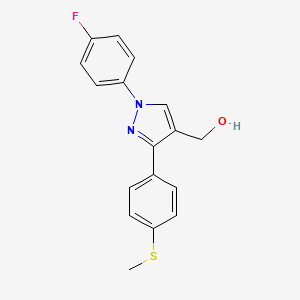 molecular formula C17H15FN2OS B12020984 (1-(4-Fluorophenyl)-3-(4-(methylthio)phenyl)-1H-pyrazol-4-YL)methanol 