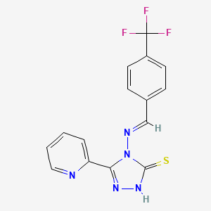 3-(Pyridin-2-yl)-4-((4-(trifluoromethyl)benzylidene)amino)-1H-1,2,4-triazole-5(4H)-thione