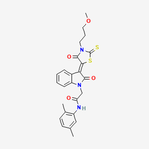 N-(2,5-dimethylphenyl)-2-{(3Z)-3-[3-(3-methoxypropyl)-4-oxo-2-thioxo-1,3-thiazolidin-5-ylidene]-2-oxo-2,3-dihydro-1H-indol-1-yl}acetamide