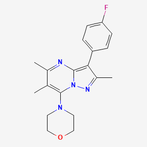 molecular formula C19H21FN4O B1202101 4-[3-(4-氟苯基)-2,5,6-三甲基-7-吡唑并[1,5-a]嘧啶基]吗啉 