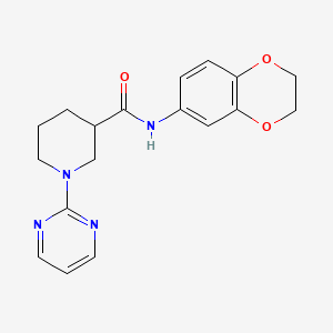 molecular formula C18H20N4O3 B1202102 N-(2,3-二氢-1,4-苯并二氧杂环-6-基)-1-(2-嘧啶基)-3-哌啶甲酰胺 