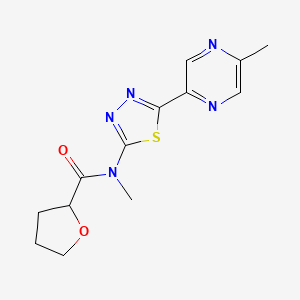 molecular formula C13H15N5O2S B1202103 N-methyl-N-[5-(5-methyl-2-pyrazinyl)-1,3,4-thiadiazol-2-yl]-2-oxolanecarboxamide 