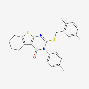 2-[(2,5-dimethylbenzyl)sulfanyl]-3-(4-methylphenyl)-5,6,7,8-tetrahydro[1]benzothieno[2,3-d]pyrimidin-4(3H)-one