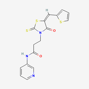 3-[(5E)-4-oxo-5-(2-thienylmethylene)-2-thioxo-1,3-thiazolidin-3-yl]-N-(3-pyridinyl)propanamide