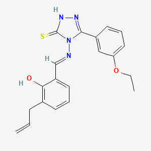 molecular formula C20H20N4O2S B12021077 4-((3-Allyl-2-hydroxybenzylidene)amino)-3-(3-ethoxyphenyl)-1H-1,2,4-triazole-5(4H)-thione CAS No. 613249-74-4