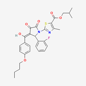 2-methylpropyl 2-{3-[(4-butoxyphenyl)carbonyl]-2-(2-fluorophenyl)-4-hydroxy-5-oxo-2,5-dihydro-1H-pyrrol-1-yl}-4-methyl-1,3-thiazole-5-carboxylate