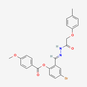 [4-bromo-2-[(E)-[[2-(4-methylphenoxy)acetyl]hydrazinylidene]methyl]phenyl] 4-methoxybenzoate