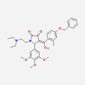 molecular formula C34H40N2O7 B12021215 4-[4-(benzyloxy)-2-methylbenzoyl]-1-[2-(diethylamino)ethyl]-3-hydroxy-5-(3,4,5-trimethoxyphenyl)-1,5-dihydro-2H-pyrrol-2-one 