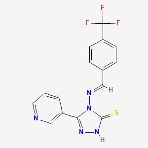 5-(3-pyridinyl)-4-({(E)-[4-(trifluoromethyl)phenyl]methylidene}amino)-4H-1,2,4-triazol-3-yl hydrosulfide