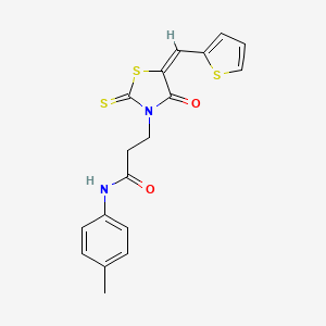 N-(4-methylphenyl)-3-[(5E)-4-oxo-5-(2-thienylmethylene)-2-thioxo-1,3-thiazolidin-3-yl]propanamide