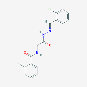 N-[2-[(2E)-2-[(2-chlorophenyl)methylidene]hydrazinyl]-2-oxoethyl]-2-methylbenzamide