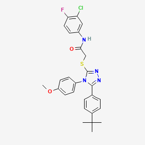 molecular formula C27H26ClFN4O2S B12021352 2-{[5-(4-tert-butylphenyl)-4-(4-methoxyphenyl)-4H-1,2,4-triazol-3-yl]sulfanyl}-N-(3-chloro-4-fluorophenyl)acetamide 