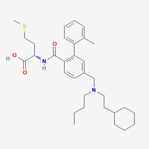 molecular formula C32H46N2O3S B1202136 2-{(5-{[Butyl-(2-cyclohexyl-ethyl)-amino]-methyl}-2'-methyl-biphenyl-2-carbonyl)-amino]-4-methylsulfanyl-butyric acid 