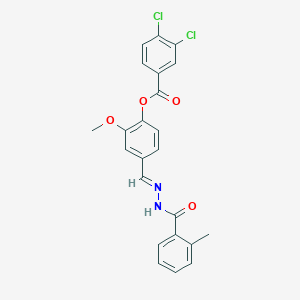 2-Methoxy-4-(2-(2-methylbenzoyl)carbohydrazonoyl)phenyl 3,4-dichlorobenzoate