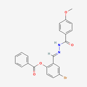 molecular formula C22H17BrN2O4 B12021375 4-Bromo-2-(2-(4-methoxybenzoyl)carbohydrazonoyl)phenyl benzoate CAS No. 356799-69-4