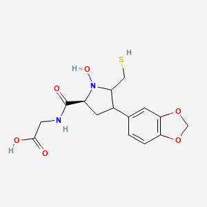 molecular formula C15H18N2O6S B1202138 [3-(3,4-Methylenedioxyphenyl)-2-(mercaptomethyl)-1-oxoprolyl]glycine 
