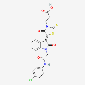 3-[(5Z)-5-[1-[2-(4-chloroanilino)-2-oxoethyl]-2-oxoindol-3-ylidene]-4-oxo-2-sulfanylidene-1,3-thiazolidin-3-yl]propanoic acid