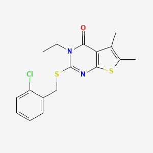 2-((2-Chlorobenzyl)thio)-3-ethyl-5,6-dimethylthieno[2,3-d]pyrimidin-4(3H)-one