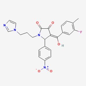 1-(3-(1H-Imidazol-1-yl)propyl)-4-(3-fluoro-4-methylbenzoyl)-3-hydroxy-5-(4-nitrophenyl)-1H-pyrrol-2(5H)-one