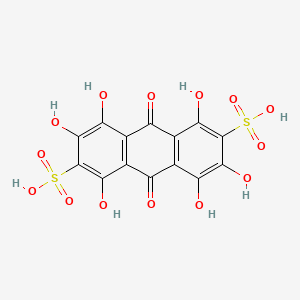 molecular formula C14H8O14S2 B1202143 1,3,4,5,7,8-Hexahydroxy-9,10-dioxo-9,10-dihydroanthracene-2,6-disulfonic acid 