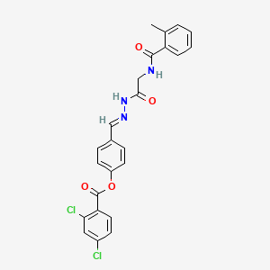 4-(2-(((2-Methylbenzoyl)amino)AC)carbohydrazonoyl)phenyl 2,4-dichlorobenzoate