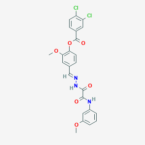 molecular formula C24H19Cl2N3O6 B12021467 2-Methoxy-4-((2-(2-((3-methoxyphenyl)amino)-2-oxoacetyl)hydrazono)methyl)phenyl 3,4-dichlorobenzoate CAS No. 769147-51-5