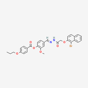 [4-[(E)-[[2-(1-bromonaphthalen-2-yl)oxyacetyl]hydrazinylidene]methyl]-2-methoxyphenyl] 4-propoxybenzoate