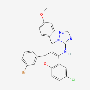 4-[6-(3-bromophenyl)-2-chloro-7,12-dihydro-6H-chromeno[4,3-d][1,2,4]triazolo[1,5-a]pyrimidin-7-yl]phenyl methyl ether