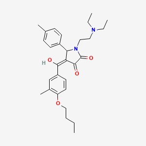 molecular formula C29H38N2O4 B12021680 4-[(4-butoxy-3-methylphenyl)carbonyl]-1-[2-(diethylamino)ethyl]-3-hydroxy-5-(4-methylphenyl)-1,5-dihydro-2H-pyrrol-2-one 