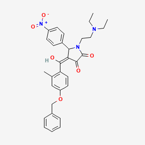 molecular formula C31H33N3O6 B12021681 4-[4-(Benzyloxy)-2-methylbenzoyl]-1-[2-(diethylamino)ethyl]-3-hydroxy-5-(4-nitrophenyl)-1,5-dihydro-2H-pyrrol-2-one 