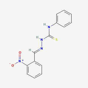 molecular formula C14H12N4O2S B12021693 2-nitrobenzaldehyde N-phenylthiosemicarbazone CAS No. 76572-69-5