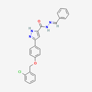 N'-Benzylidene-3-(4-((2-chlorobenzyl)oxy)phenyl)-1H-pyrazole-5-carbohydrazide