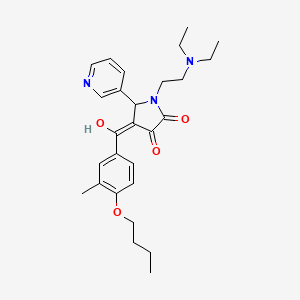 molecular formula C27H35N3O4 B12021747 4-(4-Butoxy-3-methylbenzoyl)-1-[2-(diethylamino)ethyl]-3-hydroxy-5-(3-pyridinyl)-1,5-dihydro-2H-pyrrol-2-one 