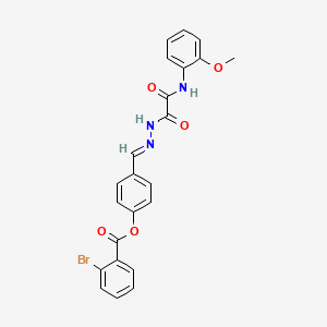 molecular formula C23H18BrN3O5 B12021755 4-((2-(2-((2-Methoxyphenyl)amino)-2-oxoacetyl)hydrazono)methyl)phenyl 2-bromobenzoate CAS No. 594849-48-6