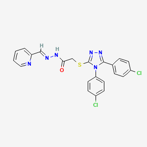 2-{[4,5-Bis(4-chlorophenyl)-4H-1,2,4-triazol-3-YL]sulfanyl}-N'-[(E)-2-pyridinylmethylidene]acetohydrazide