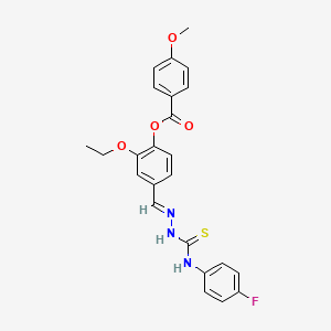 [2-ethoxy-4-[(E)-[(4-fluorophenyl)carbamothioylhydrazinylidene]methyl]phenyl] 4-methoxybenzoate