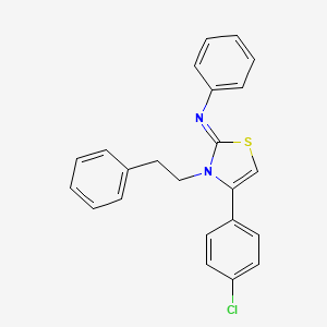 N-(4-(4-Chlorophenyl)-3-(2-phenylethyl)-1,3-thiazol-2(3H)-ylidene)aniline