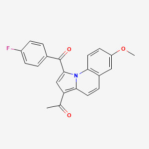 molecular formula C22H16FNO3 B12021838 1-(1-(4-Fluorobenzoyl)-7-methoxypyrrolo[1,2-a]quinolin-3-yl)ethanone CAS No. 618443-85-9